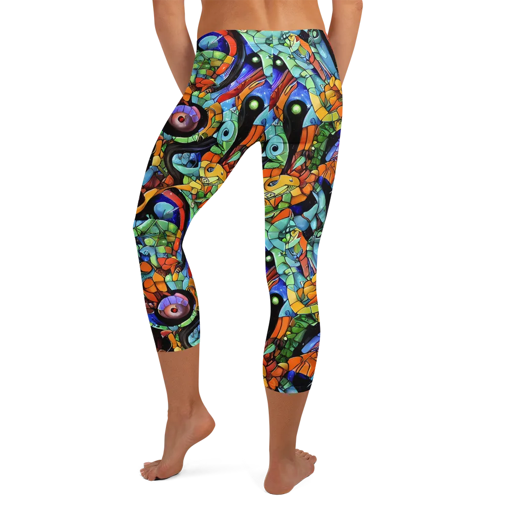 Cascade Muralista on Capri Leggings — Back
