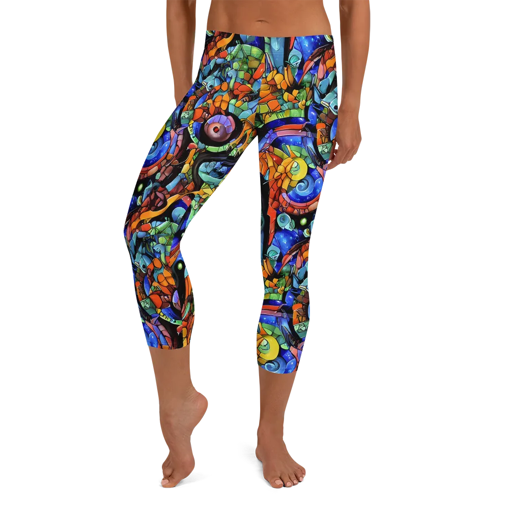 Cascade Muralista on Capri Leggings — Front