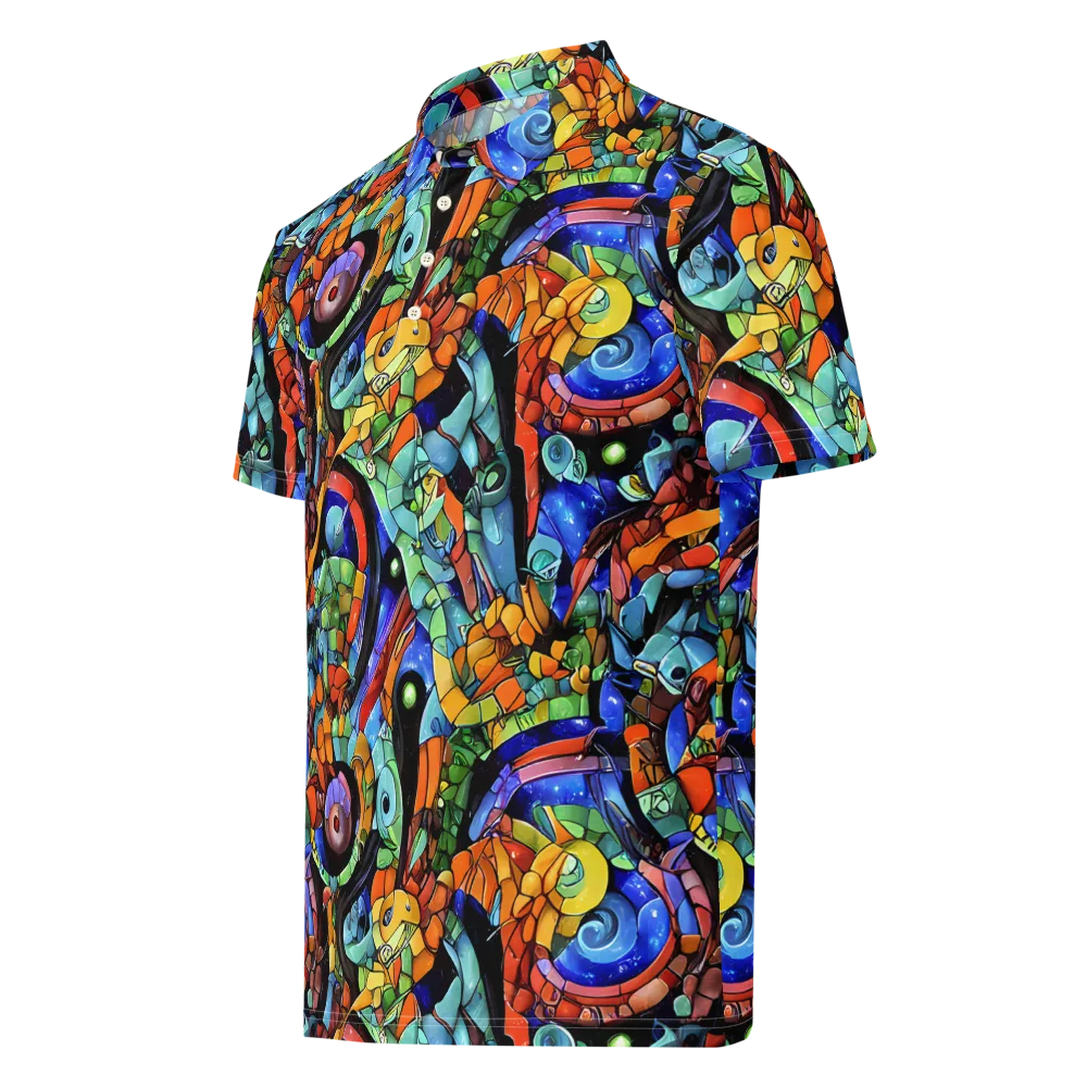 Cascade Muralista on Men's Slim Fit Polo Shirt — Left Front