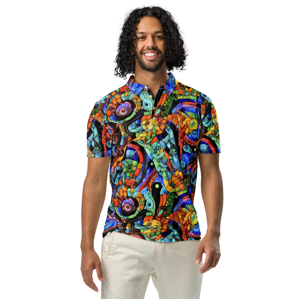 Cascade Muralista on Men's Slim Fit Polo Shirt — Front