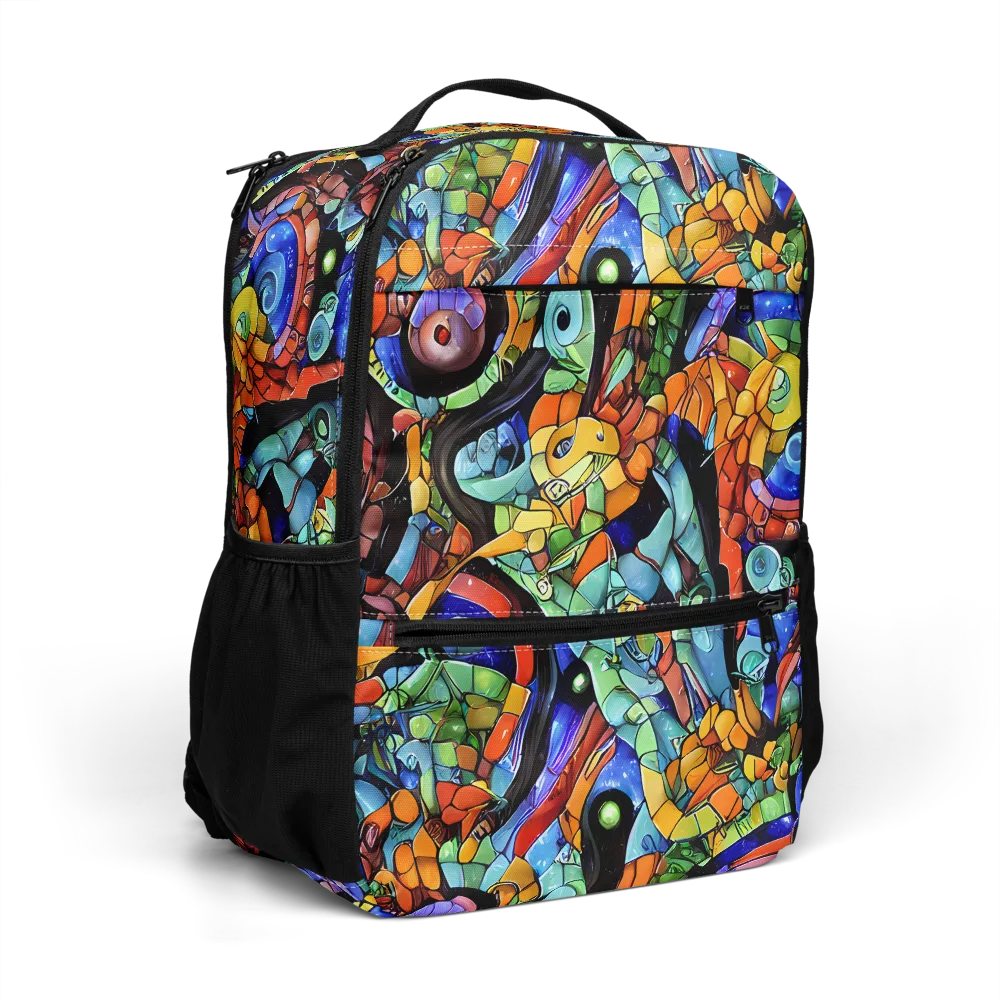 Cascade Muralista on Utility Backpack — Right Front