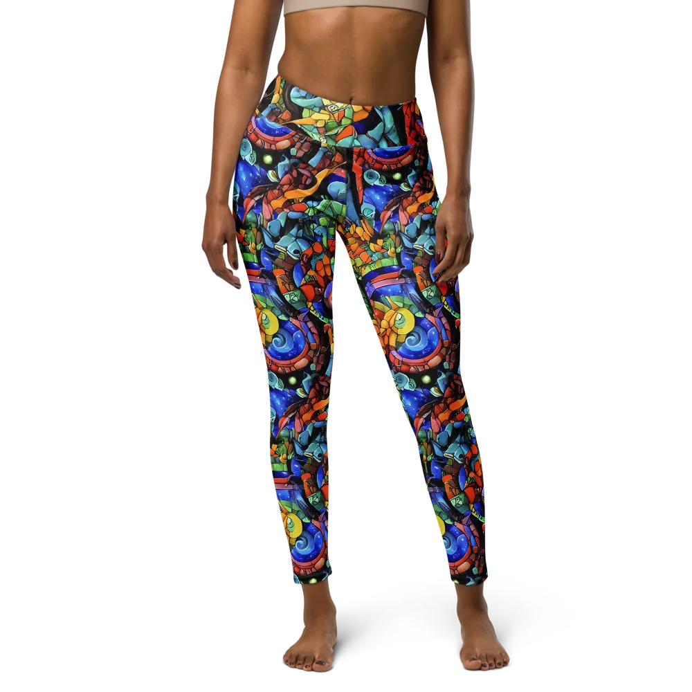 Cascade Muralista on Yoga Leggings — Front