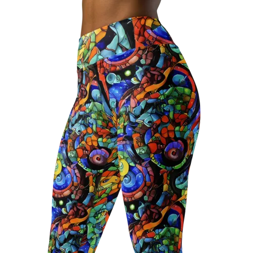 Cascade Muralista on a Yoga Leggings
