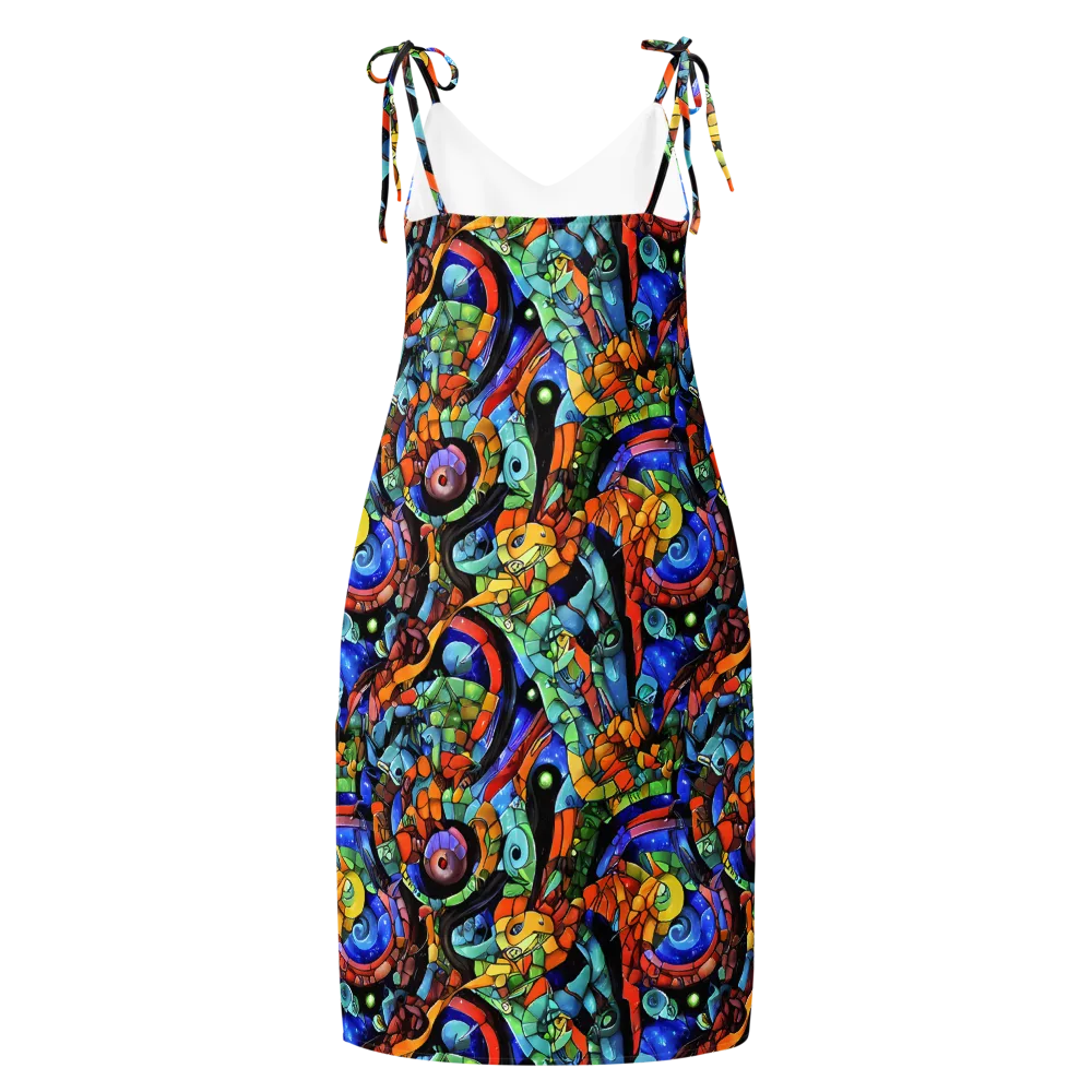 Cascade Muralista on Slip Dress — Back