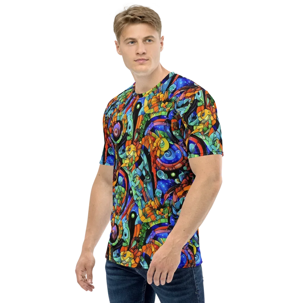 Cascade Muralista on Men's Crew Neck T-Shirt — Left
