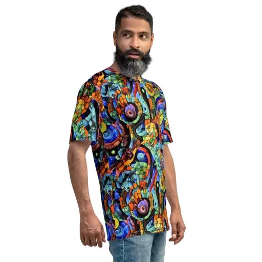 Cascade Muralista on a Men's Crew Neck T-Shirt