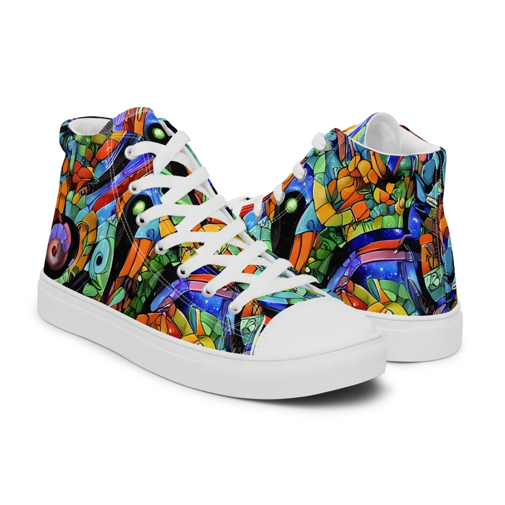 Cascade Muralista on Men's High Top Canvas Shoes — Right