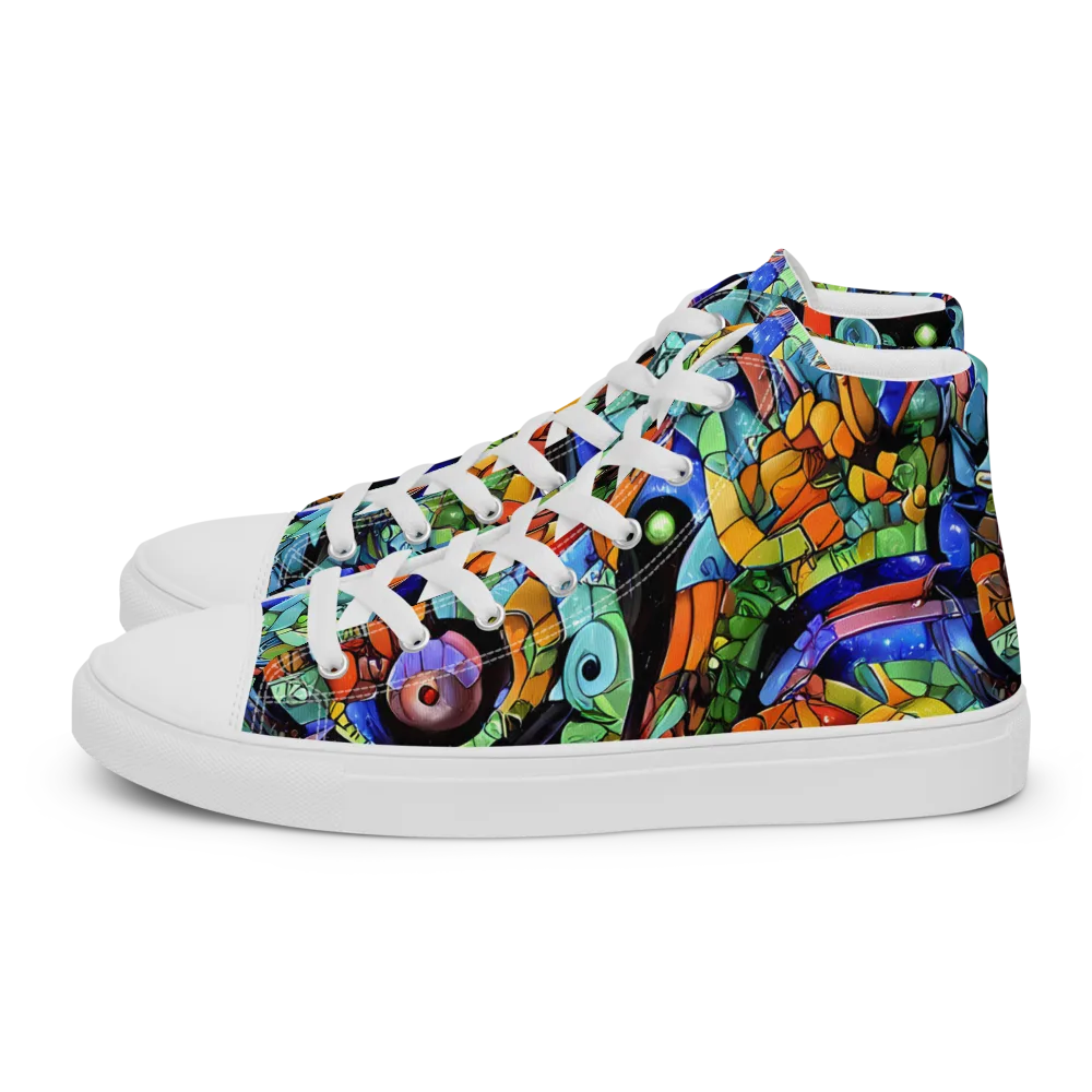 Cascade Muralista on Women's High Top Canvas Shoes — Left