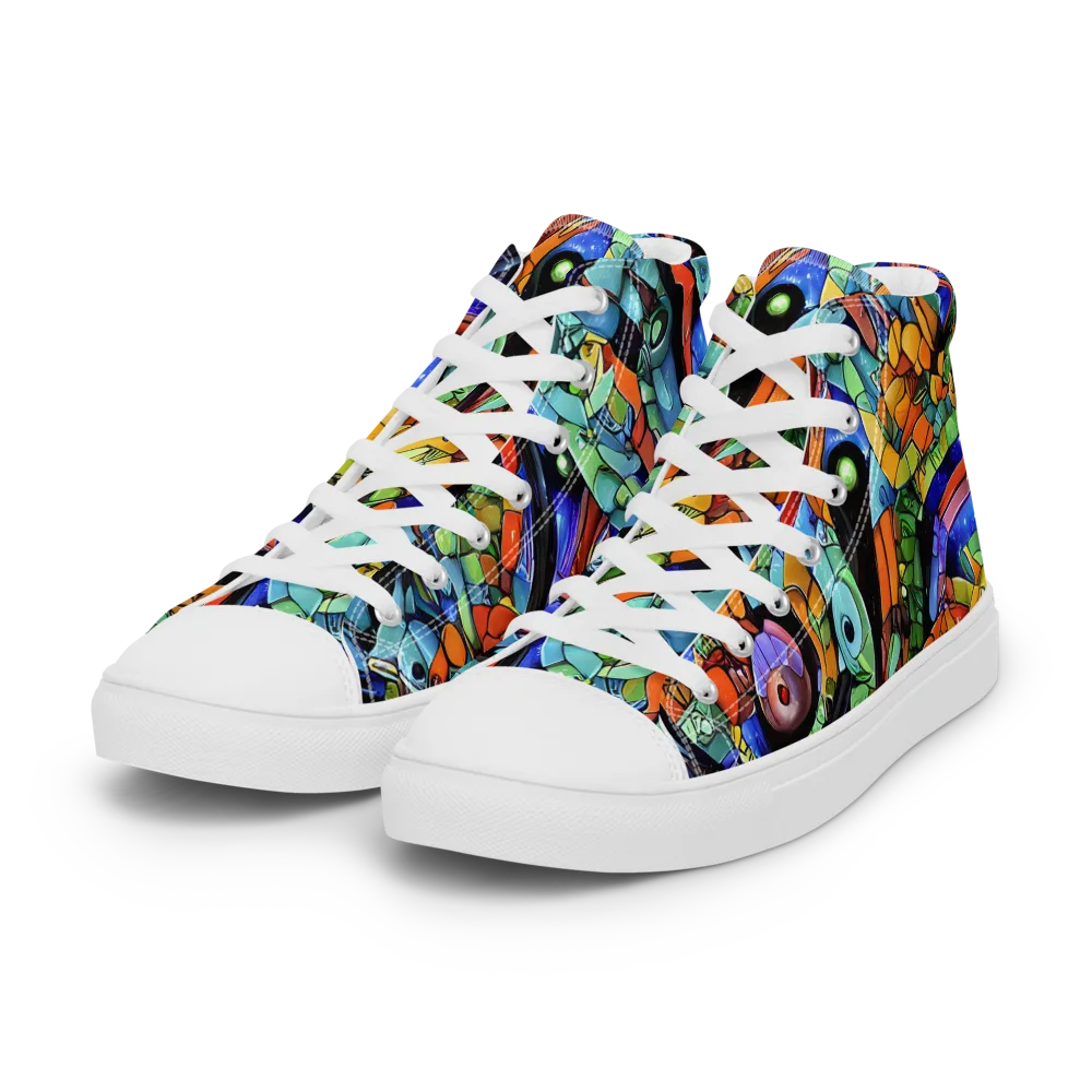 Cascade Muralista on Women's High Top Canvas Shoes — Left Front