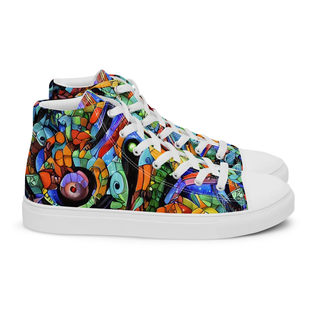 Cascade Muralista on Women's High Top Canvas Shoes — Right