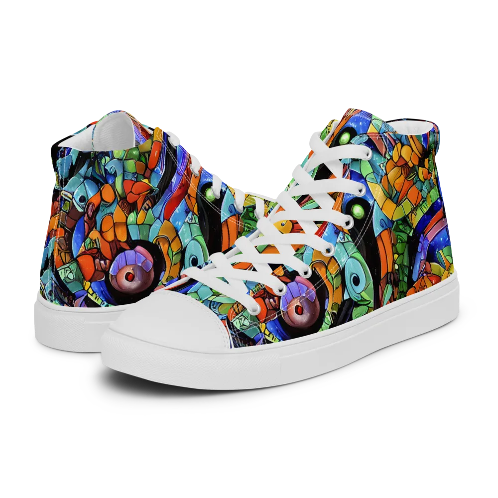 Cascade Muralista on Women's High Top Canvas Shoes — Left