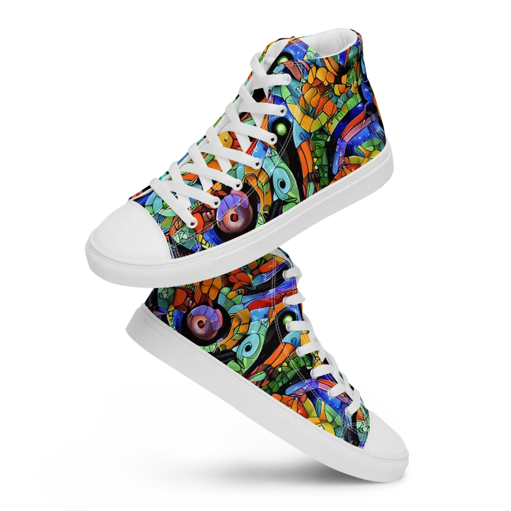 Cascade Muralista on Women's High Top Canvas Shoes — Front