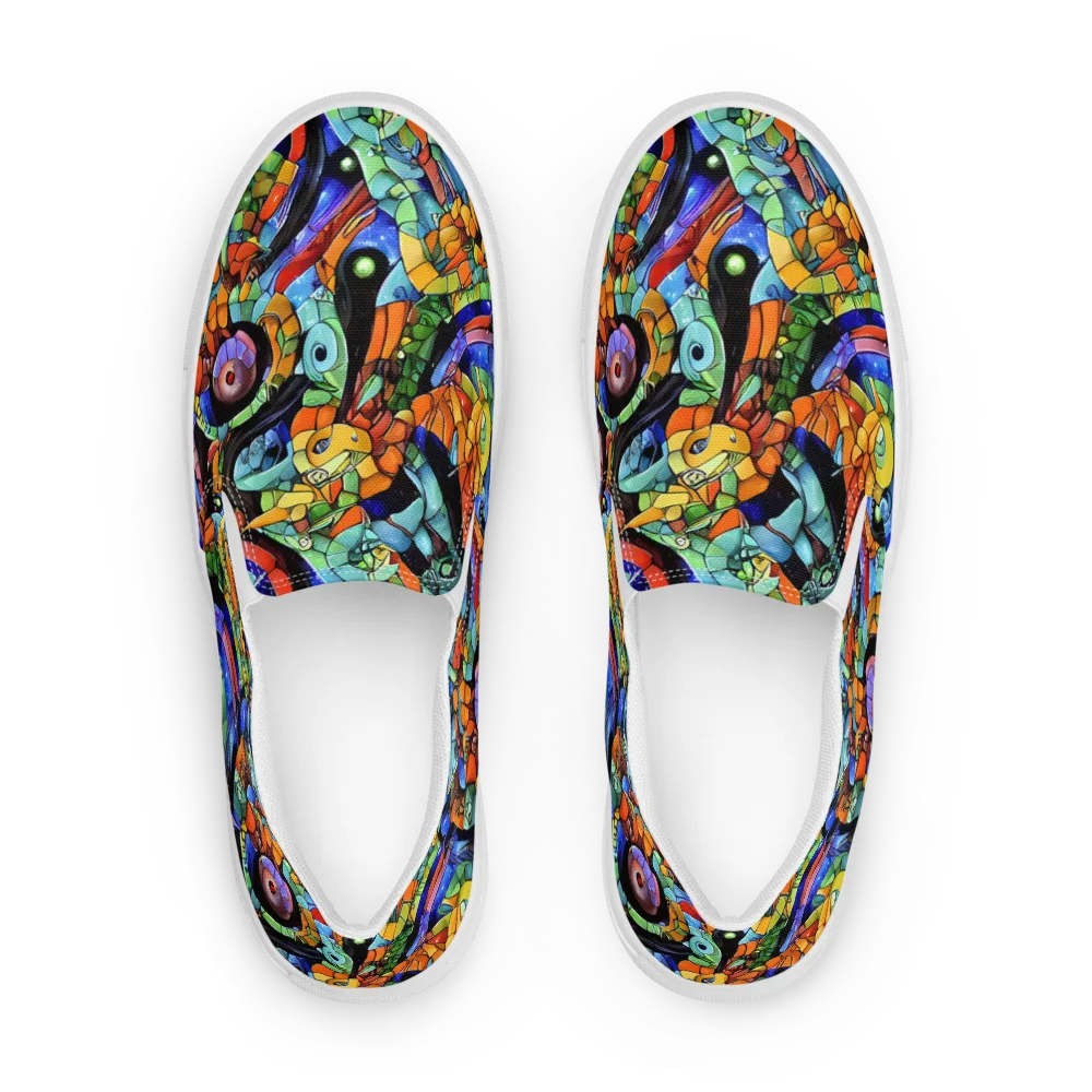 Cascade Muralista on Men's Slip-On Canvas Shoes — Front