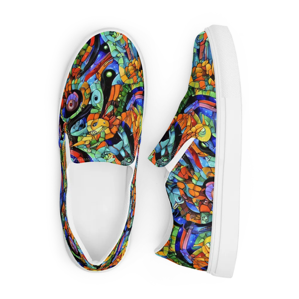 Cascade Muralista on Men's Slip-On Canvas Shoes — Front