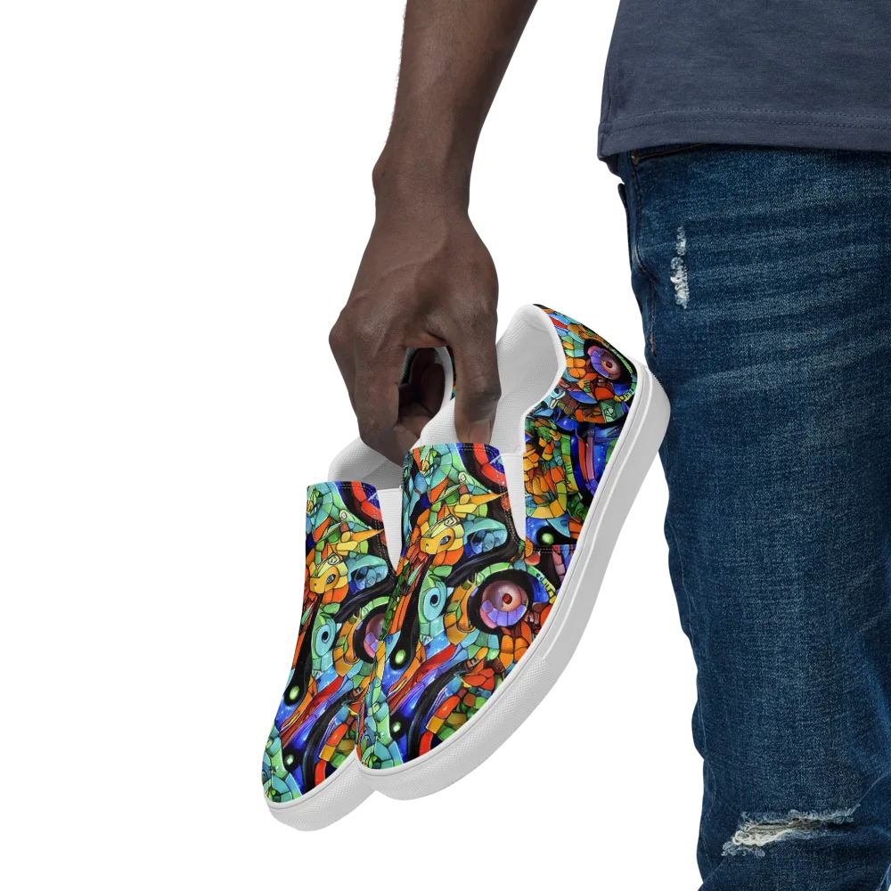Cascade Muralista on Men's Slip-On Canvas Shoes — Left Front