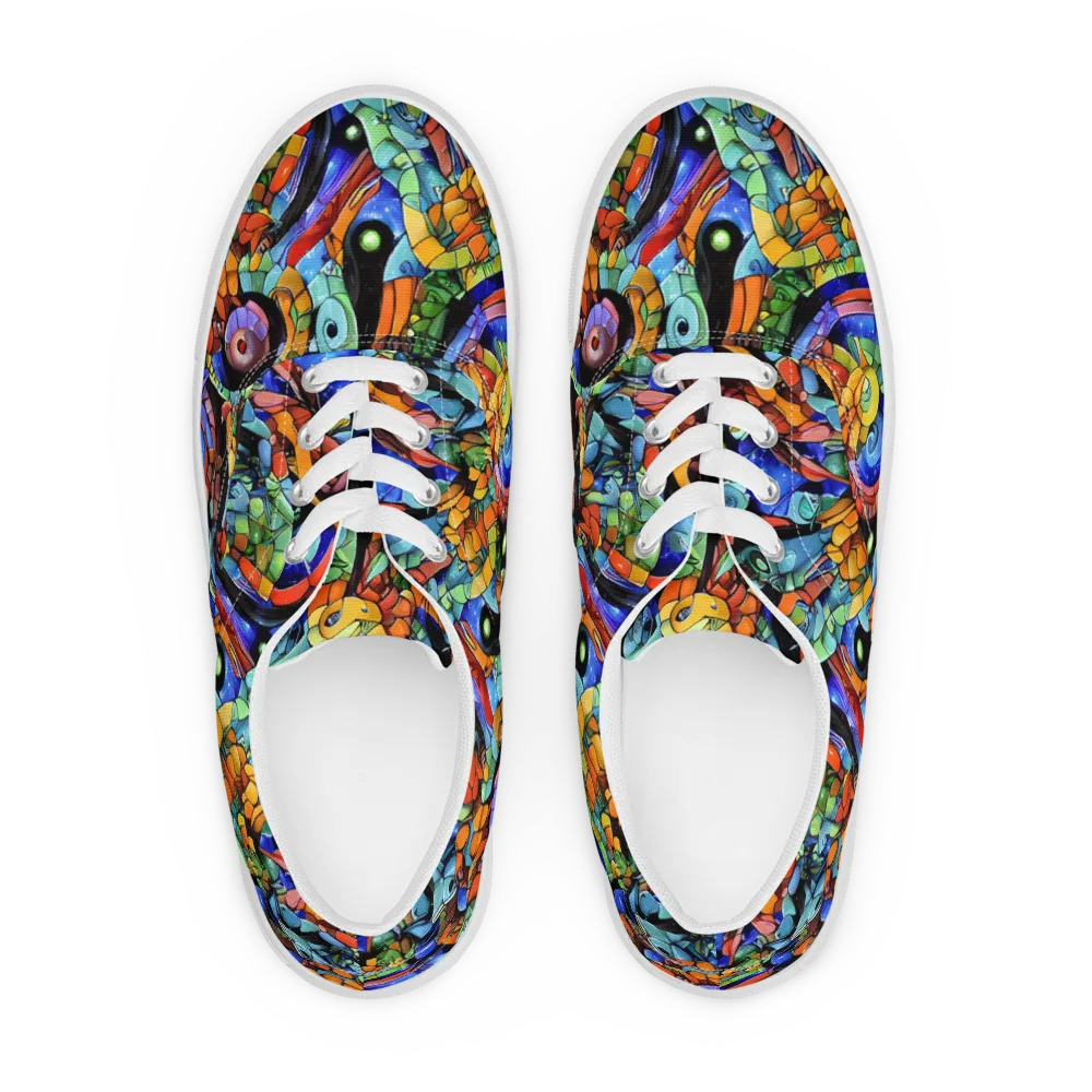 Cascade Muralista on Men's Lace-Up Canvas Shoes — Front