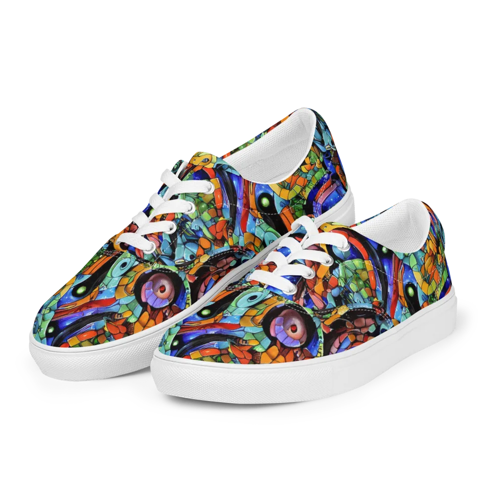 Cascade Muralista on Men's Lace-Up Canvas Shoes — Left Front