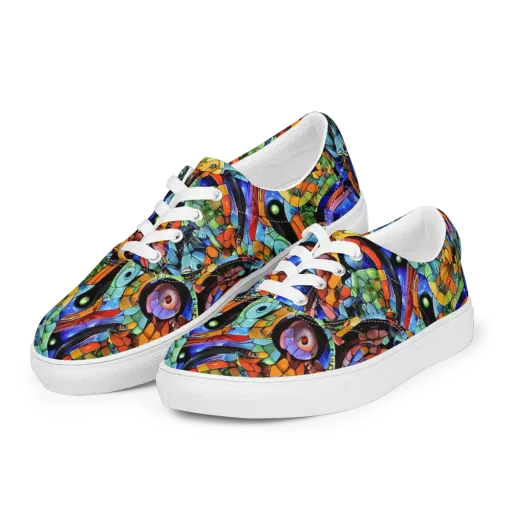 Cascade Muralista on a Men's Lace-Up Canvas Shoes