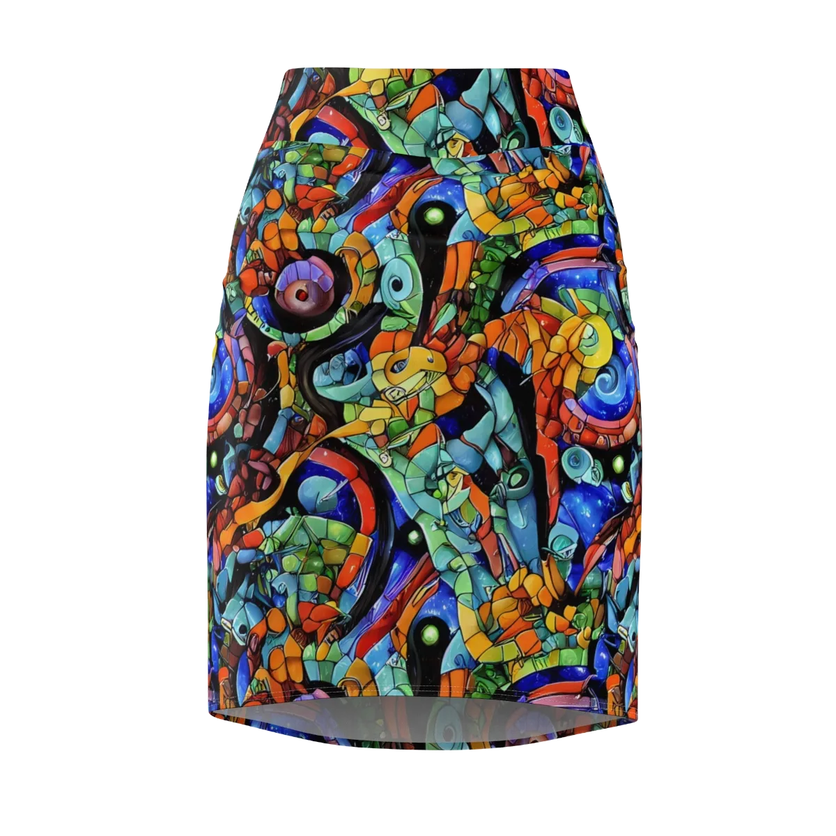 Cascade Muralista on Pencil Skirt — Front