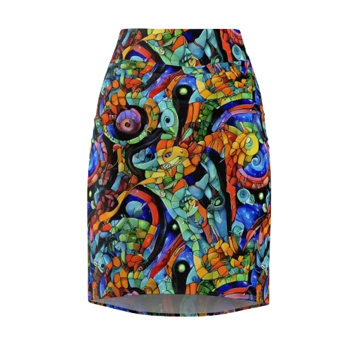 Cascade Muralista on a Pencil Skirt