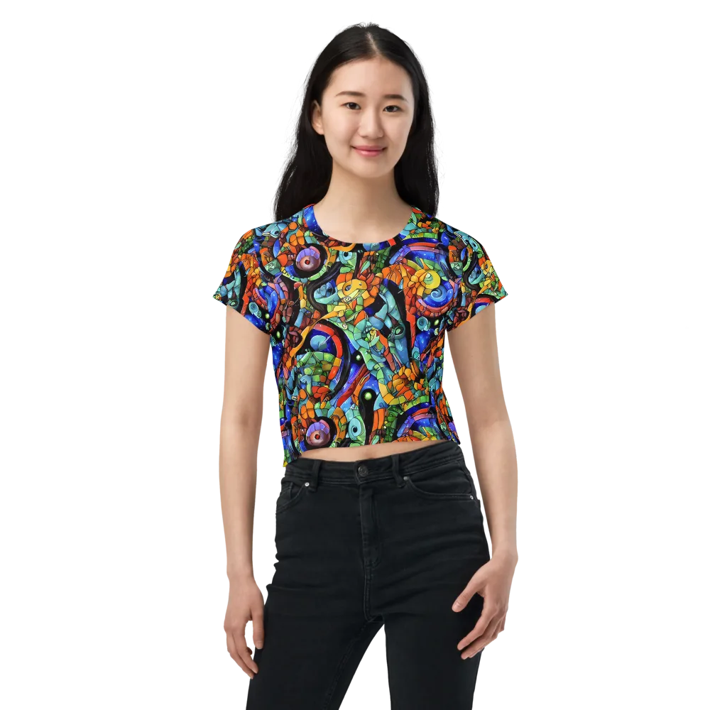 Cascade Muralista on Crop Tee — Front