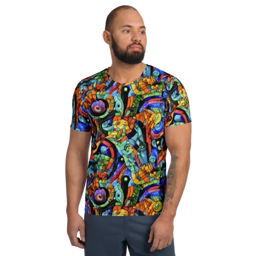 Cascade Muralista on a Men's Athletic T-Shirt