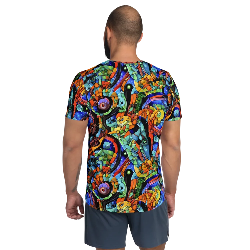 Cascade Muralista on Men's Athletic T-Shirt — Back