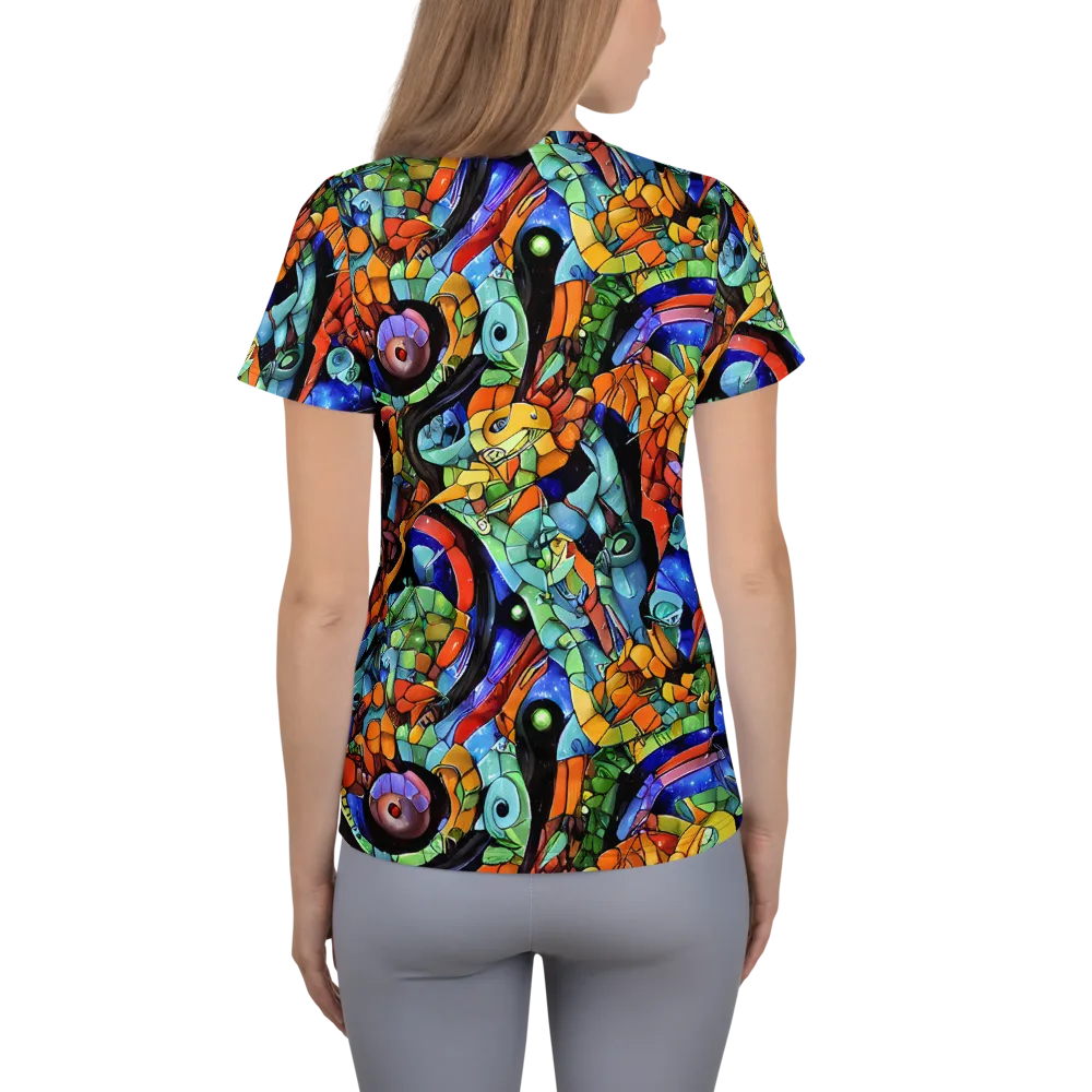 Cascade Muralista on Women's Athletic T-Shirt — Back
