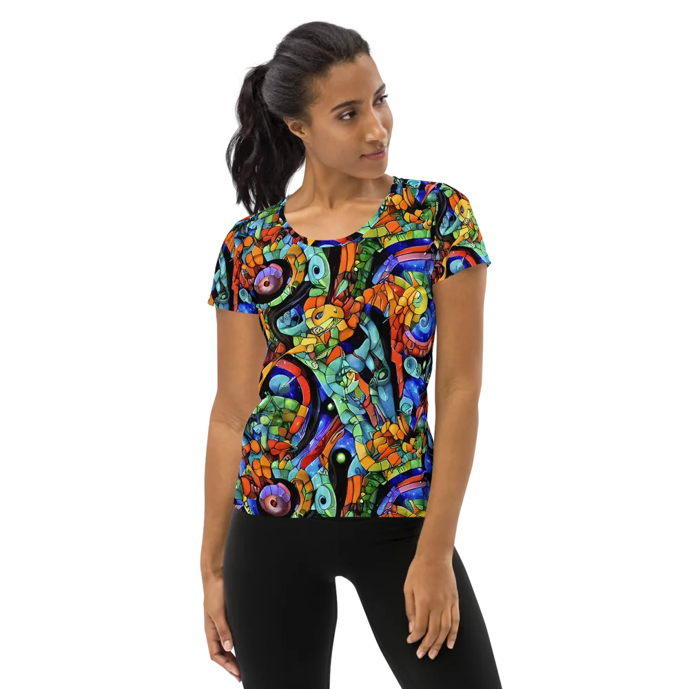 Cascade Muralista on Women's Athletic T-Shirt — Front