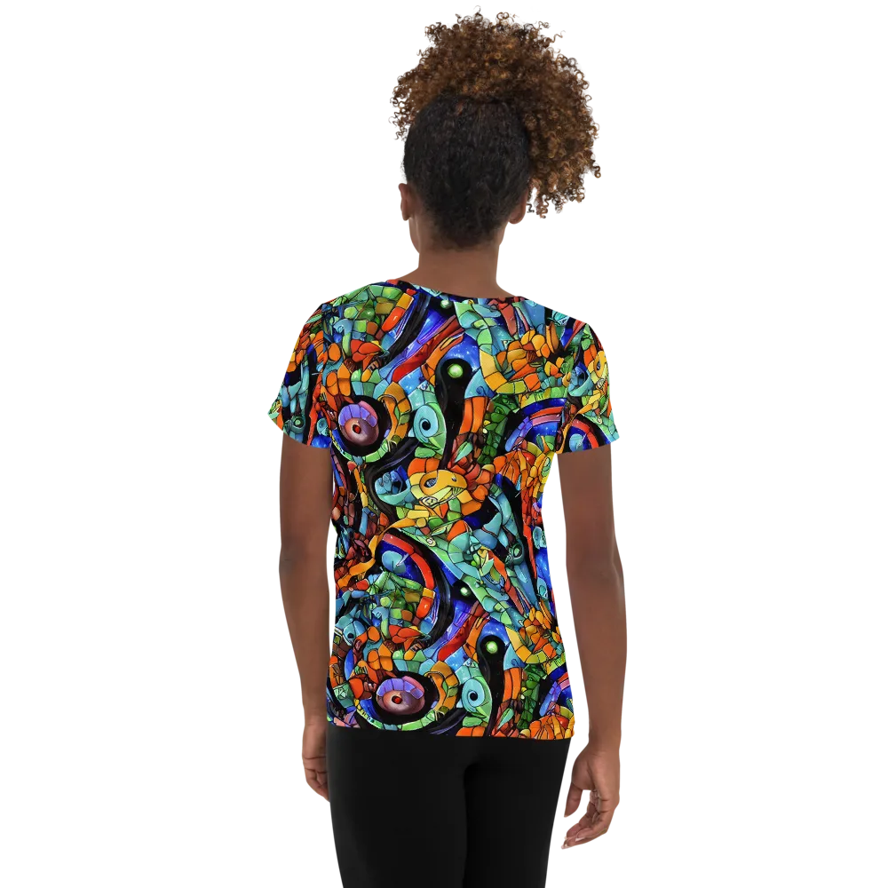 Cascade Muralista on Women's Athletic T-Shirt — Back