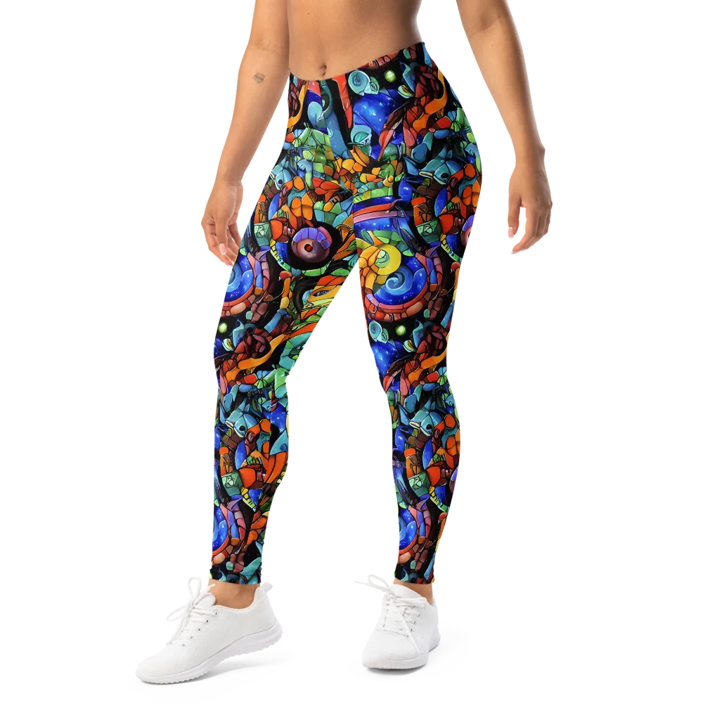 Cascade Muralista on Leggings — Left Front