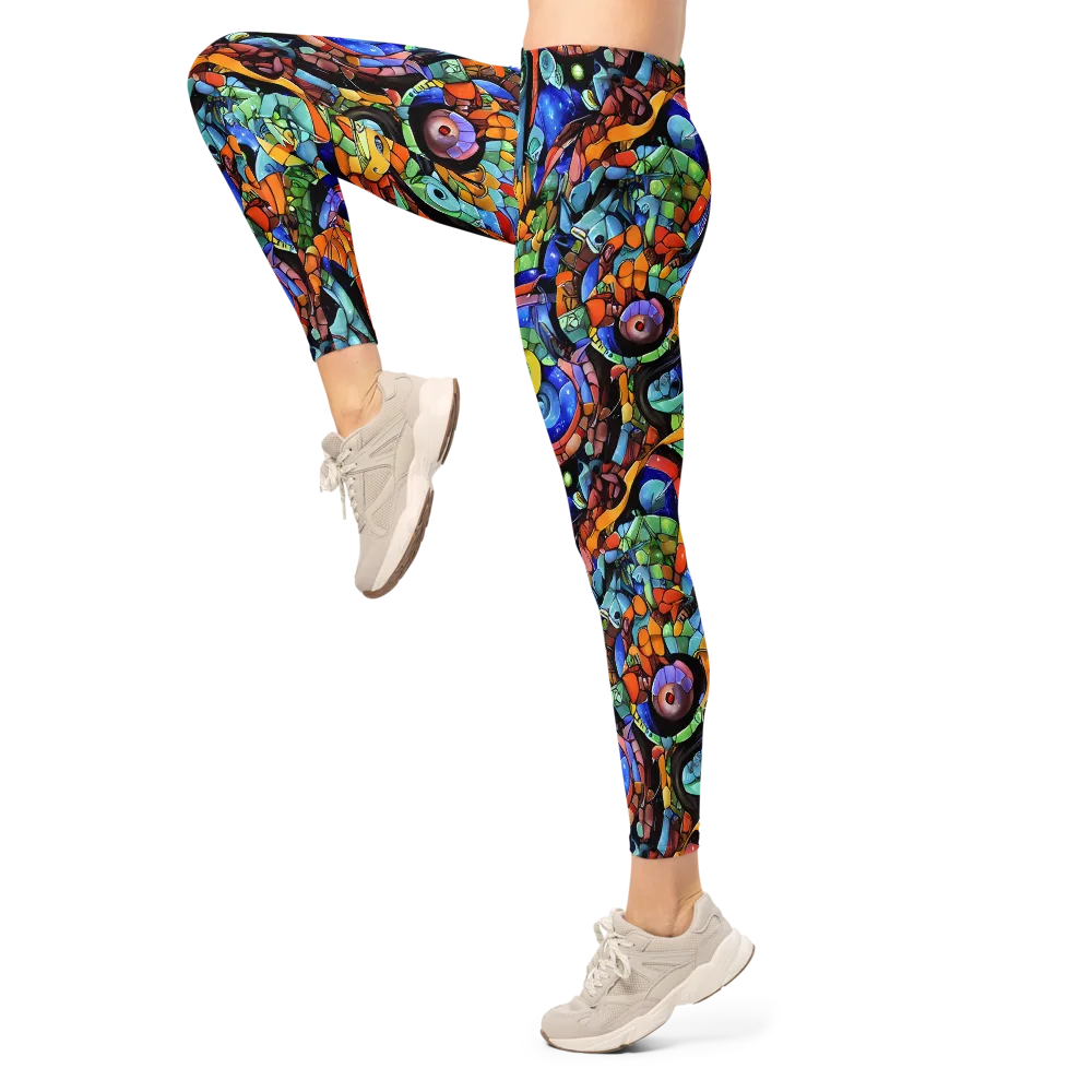 Cascade Muralista on Leggings — Left