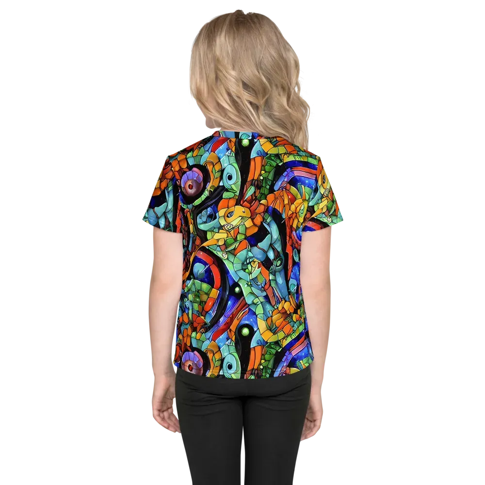 Cascade Muralista on Kids Crew Neck T-Shirt — Back