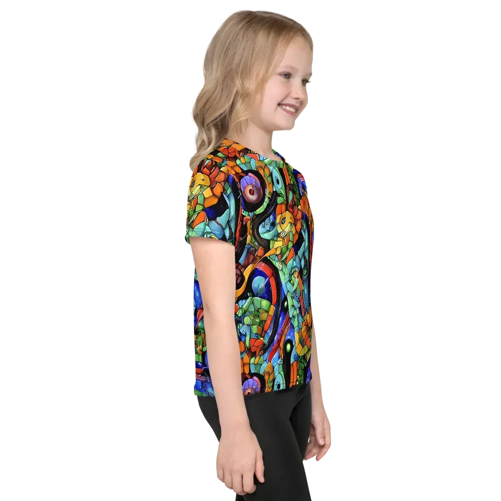 Cascade Muralista on Kids Crew Neck T-Shirt — Right