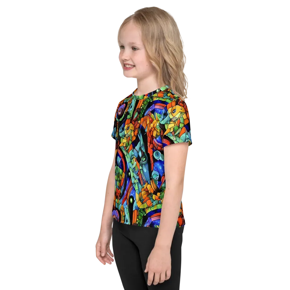Cascade Muralista on Kids Crew Neck T-Shirt — Left