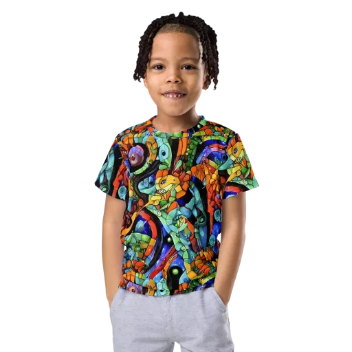 Cascade Muralista on a Kids Crew Neck T-Shirt