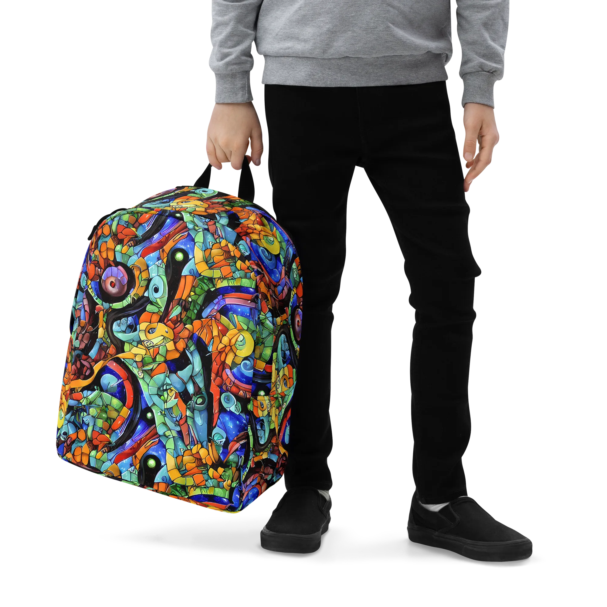 Cascade Muralista on Minimalist Backpack — Zoomed-in