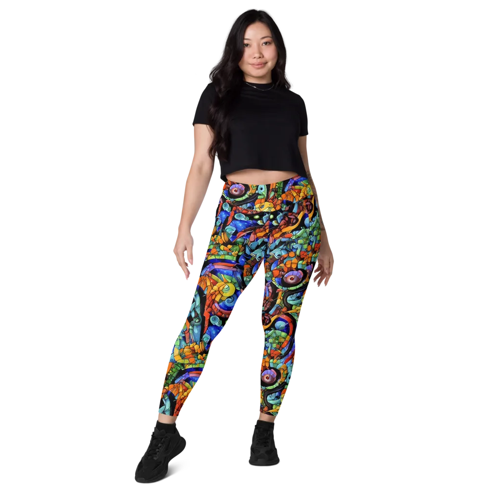 Cascade Muralista on Leggings with Pockets — Front