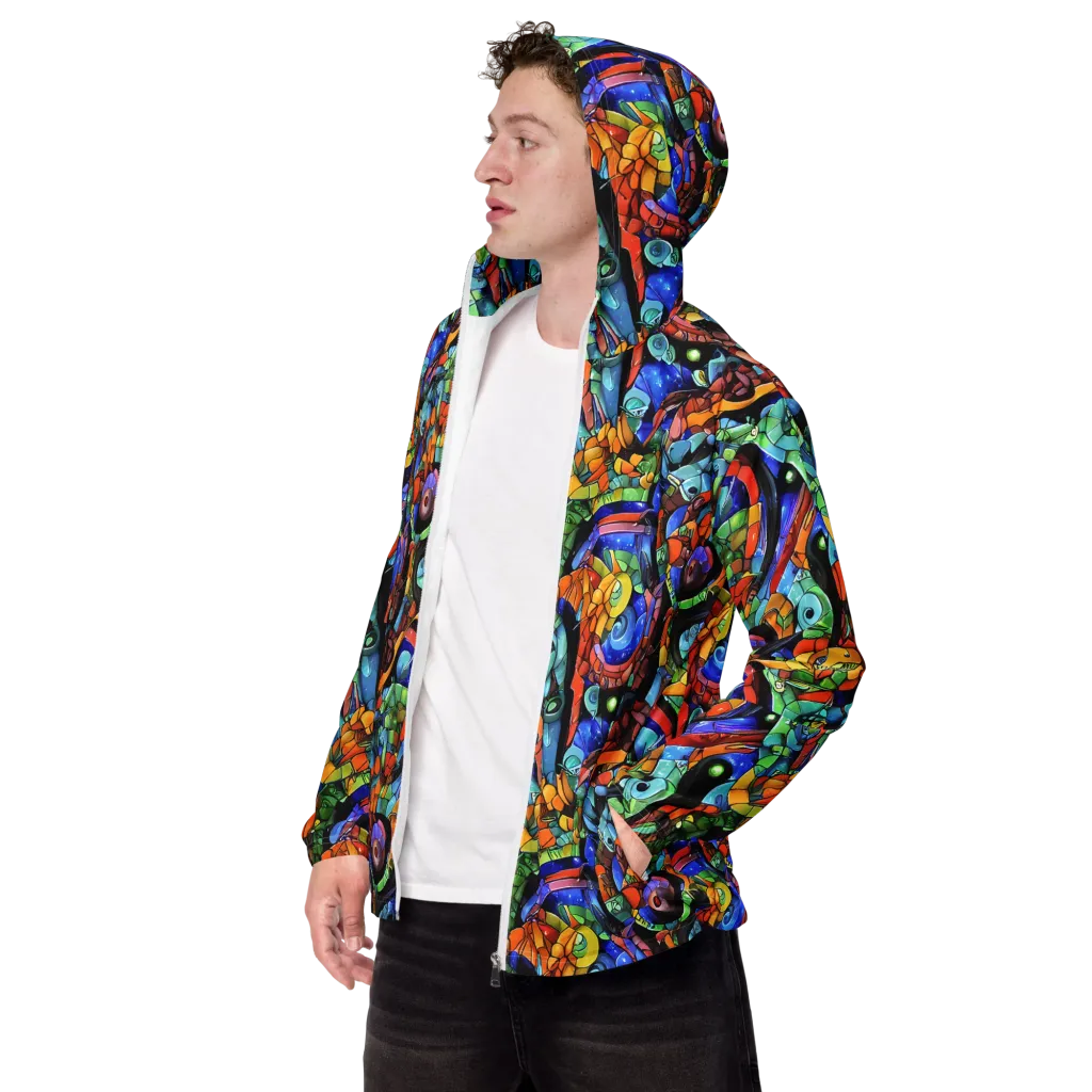 Cascade Muralista on Men's Windbreaker — Left Front