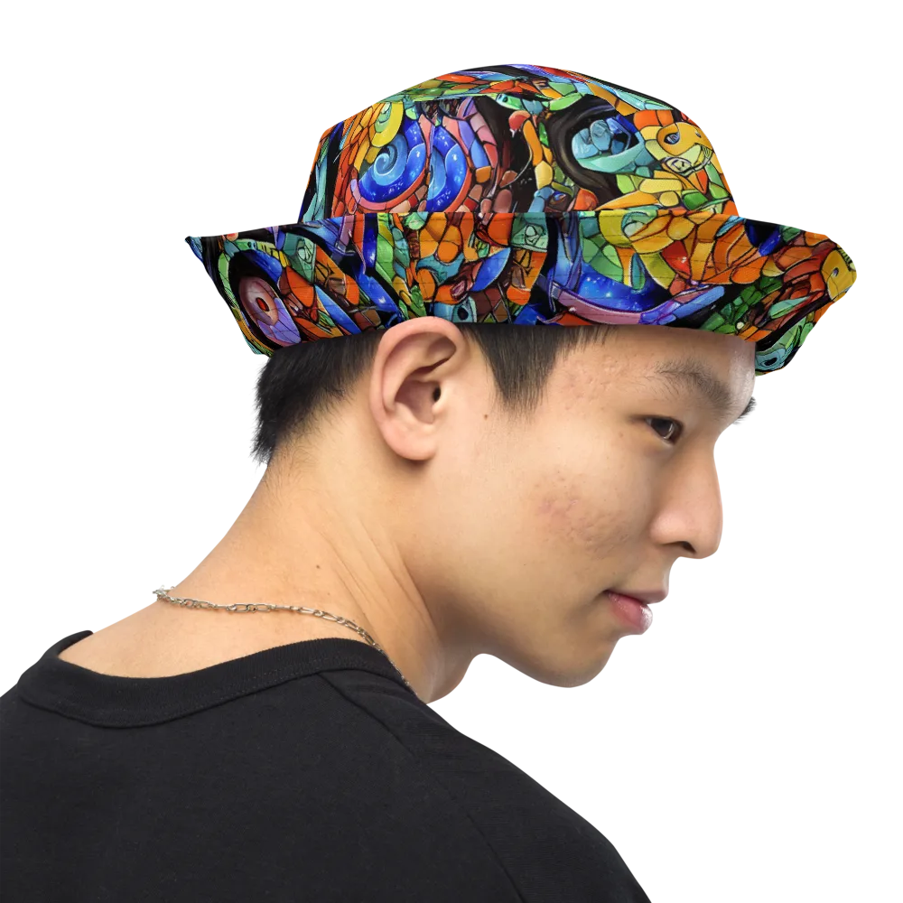 Cascade Muralista on Reversible Bucket Hat — Right Outside
