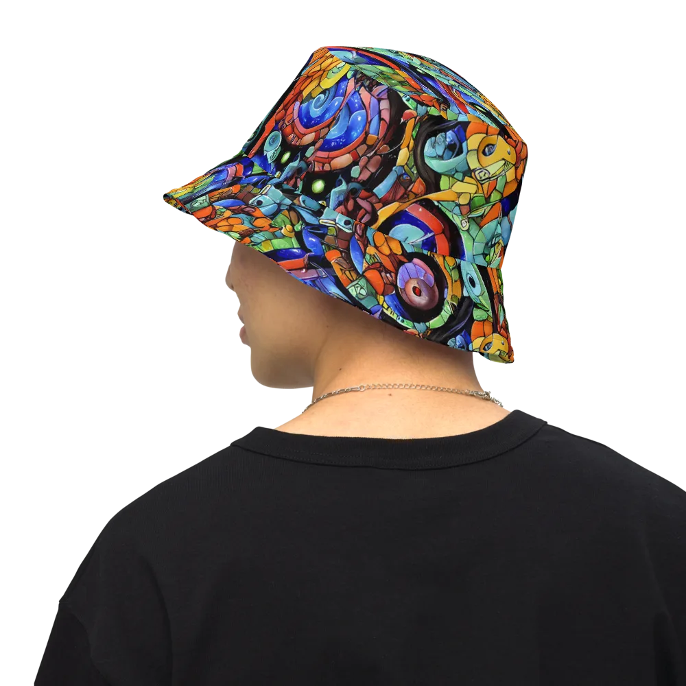 Cascade Muralista on Reversible Bucket Hat — Back Inside