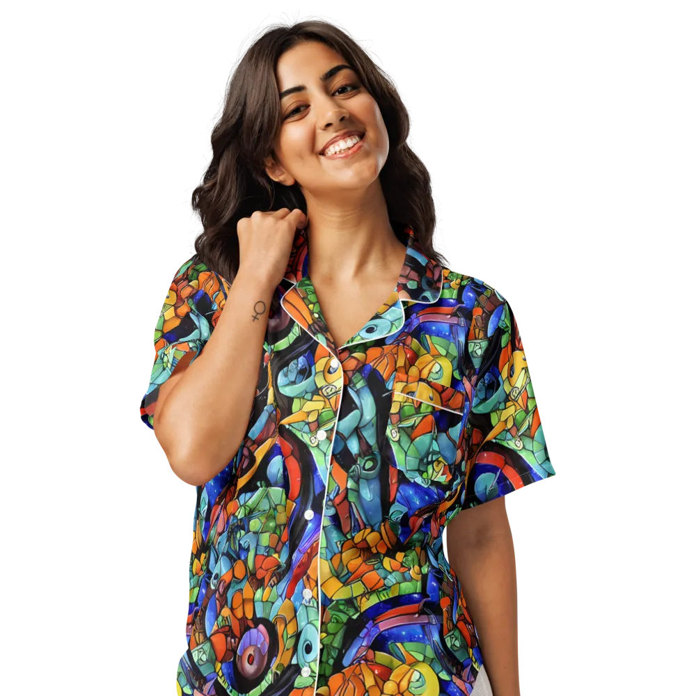 Cascade Muralista on Women's Short Sleeve Pajama Top — Front