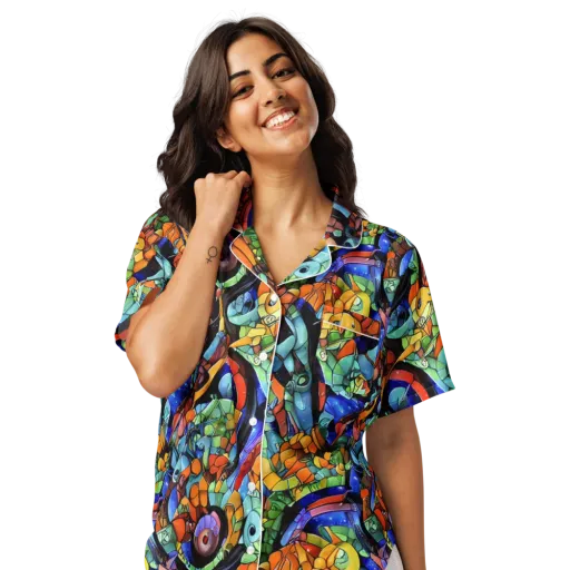 Cascade Muralista on a Women's Short Sleeve Pajama Top
