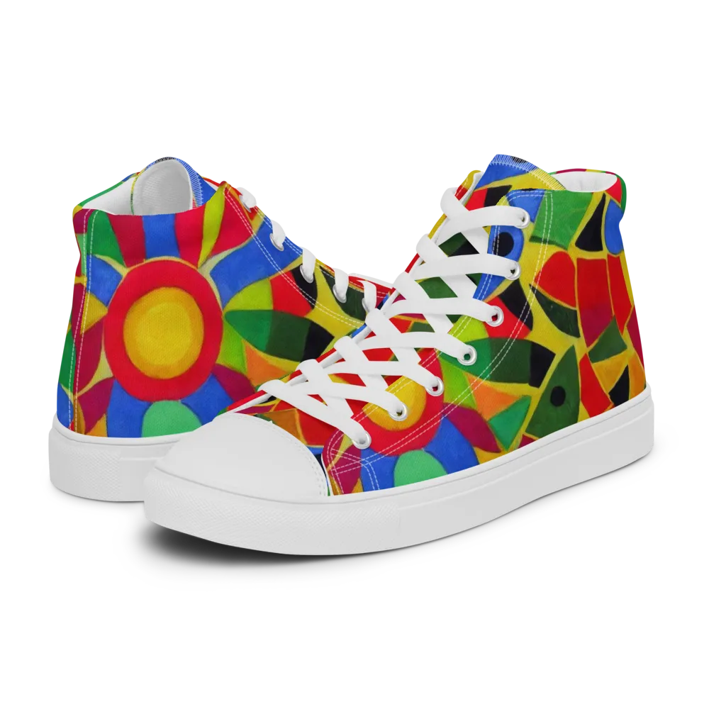Primary School on Men's High Top Canvas Shoes — Left