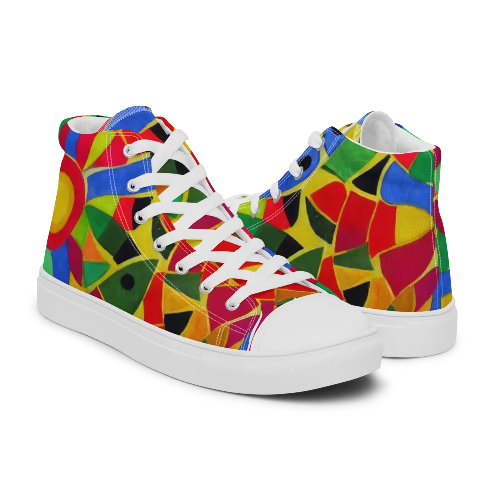 Primary School on Men's High Top Canvas Shoes — Right