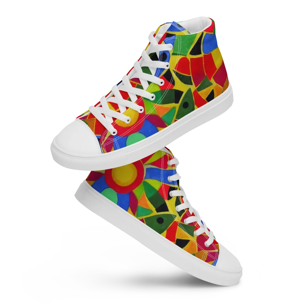 Primary School on Men's High Top Canvas Shoes — Front
