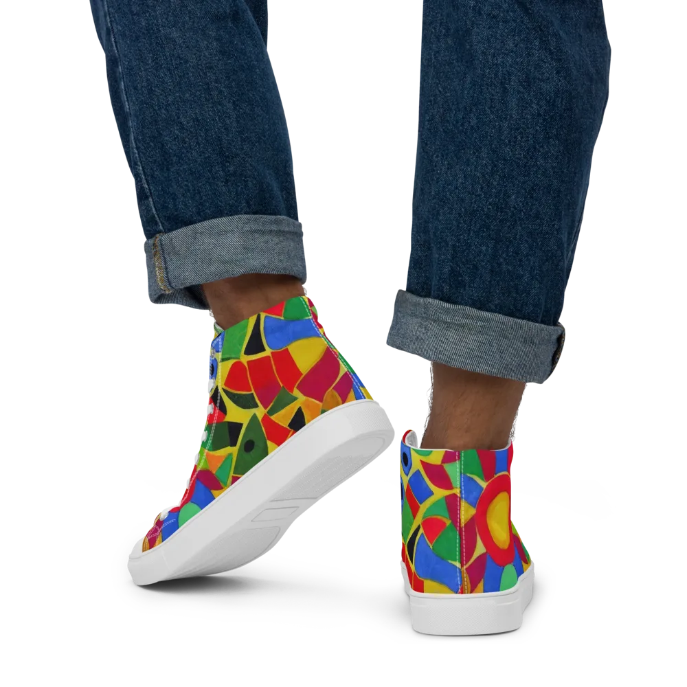 Primary School on Men's High Top Canvas Shoes — Back