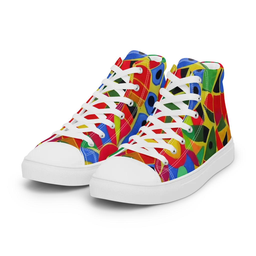 Primary School on Women's High Top Canvas Shoes — Left Front