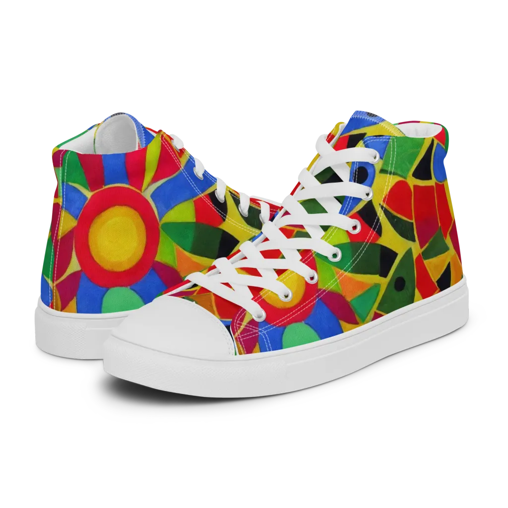 Primary School on Women's High Top Canvas Shoes — Left
