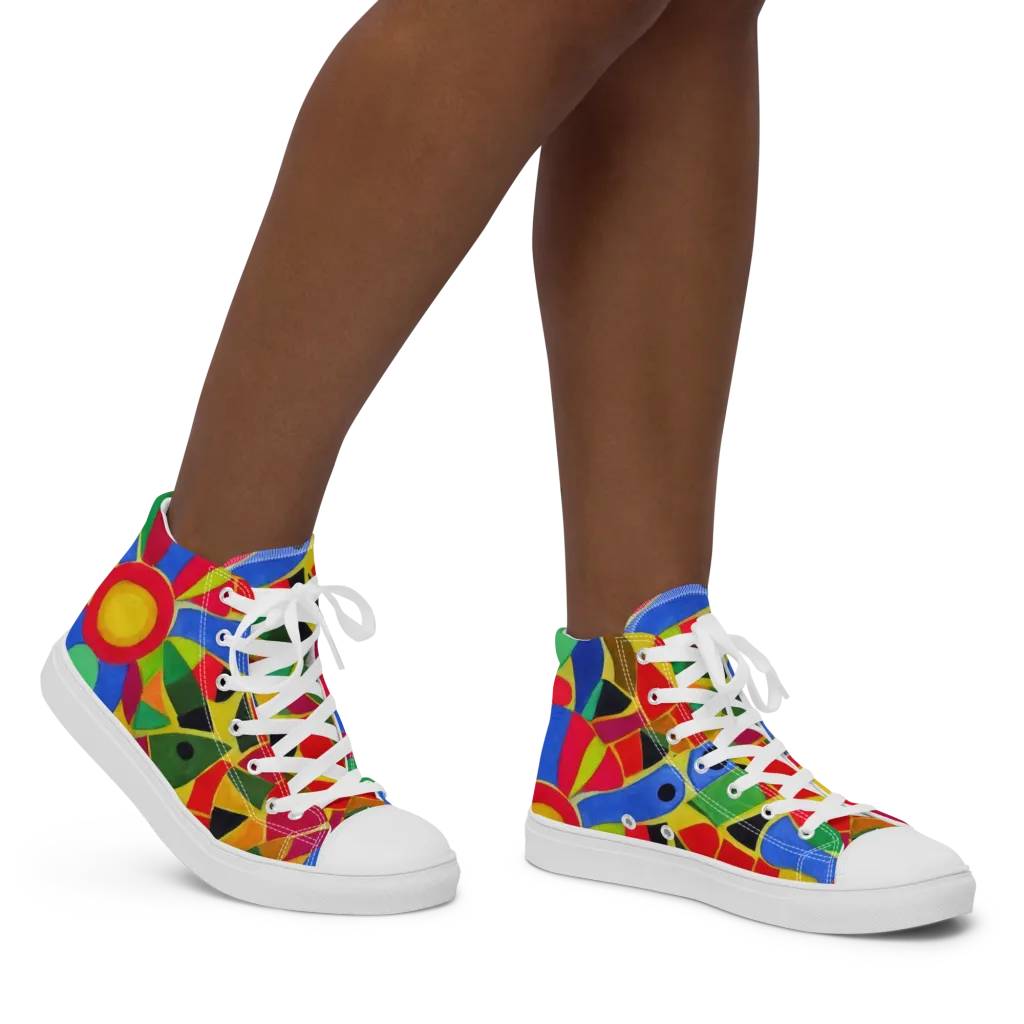 Primary School on Women's High Top Canvas Shoes — Right